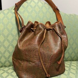 Etro Bucket Shoulder Bag brown leather